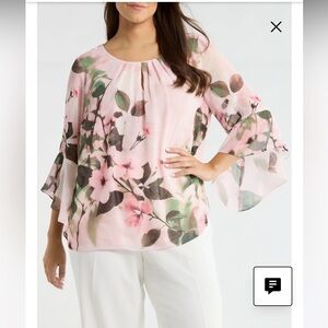 New Print Flutter Sleeve Top KASPER